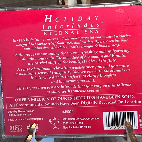 Holiday Interludes CD Eternal Sea Soothing Ocean Sounds with Flute - Picture 2 of 3